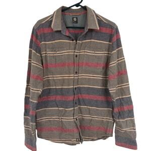 Element Men's Pollock Striped Flannel Cotton Button Up Size Medium